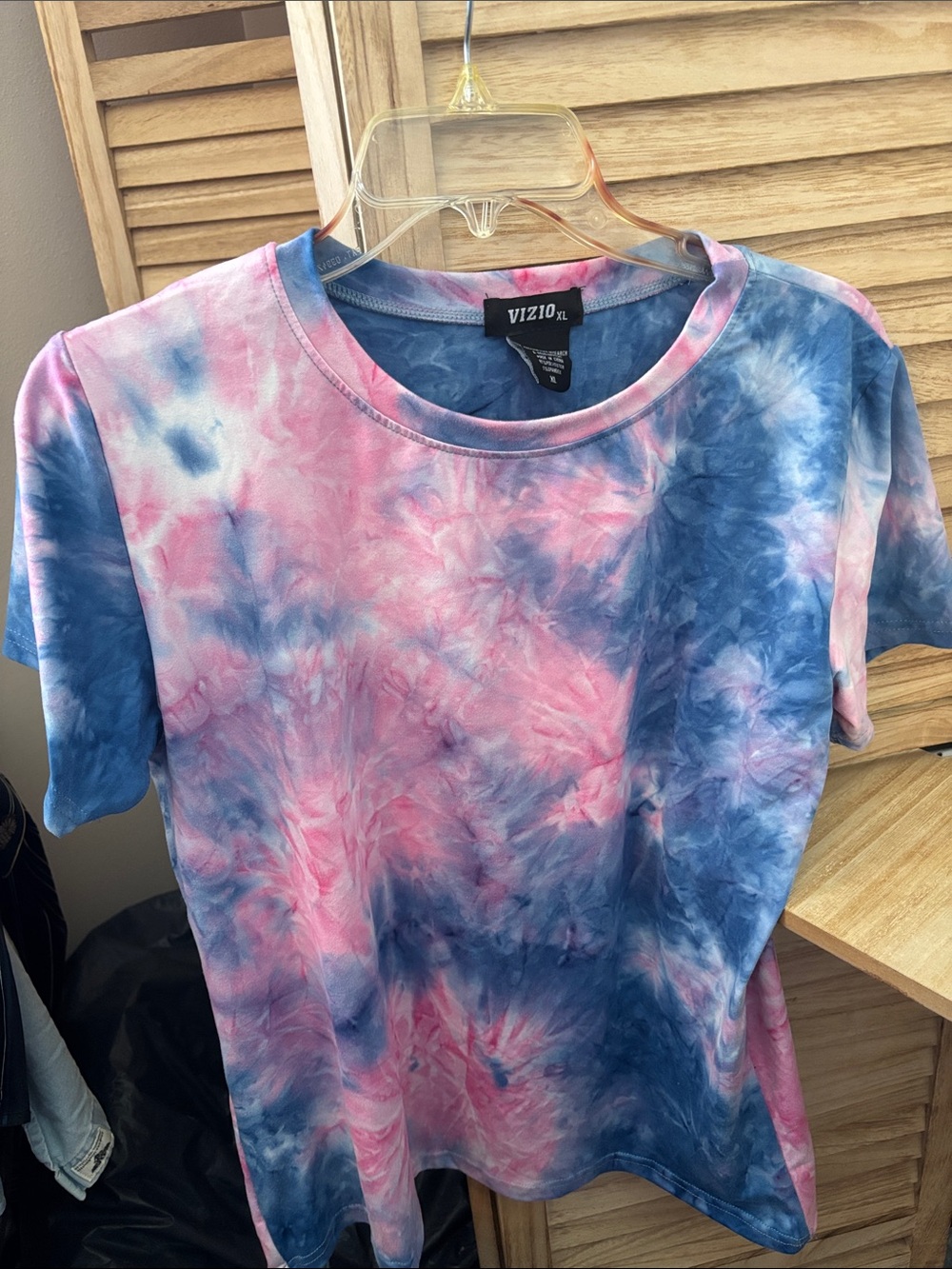 Vizio Pink and Blue Tie-Dye Crew Tee XL